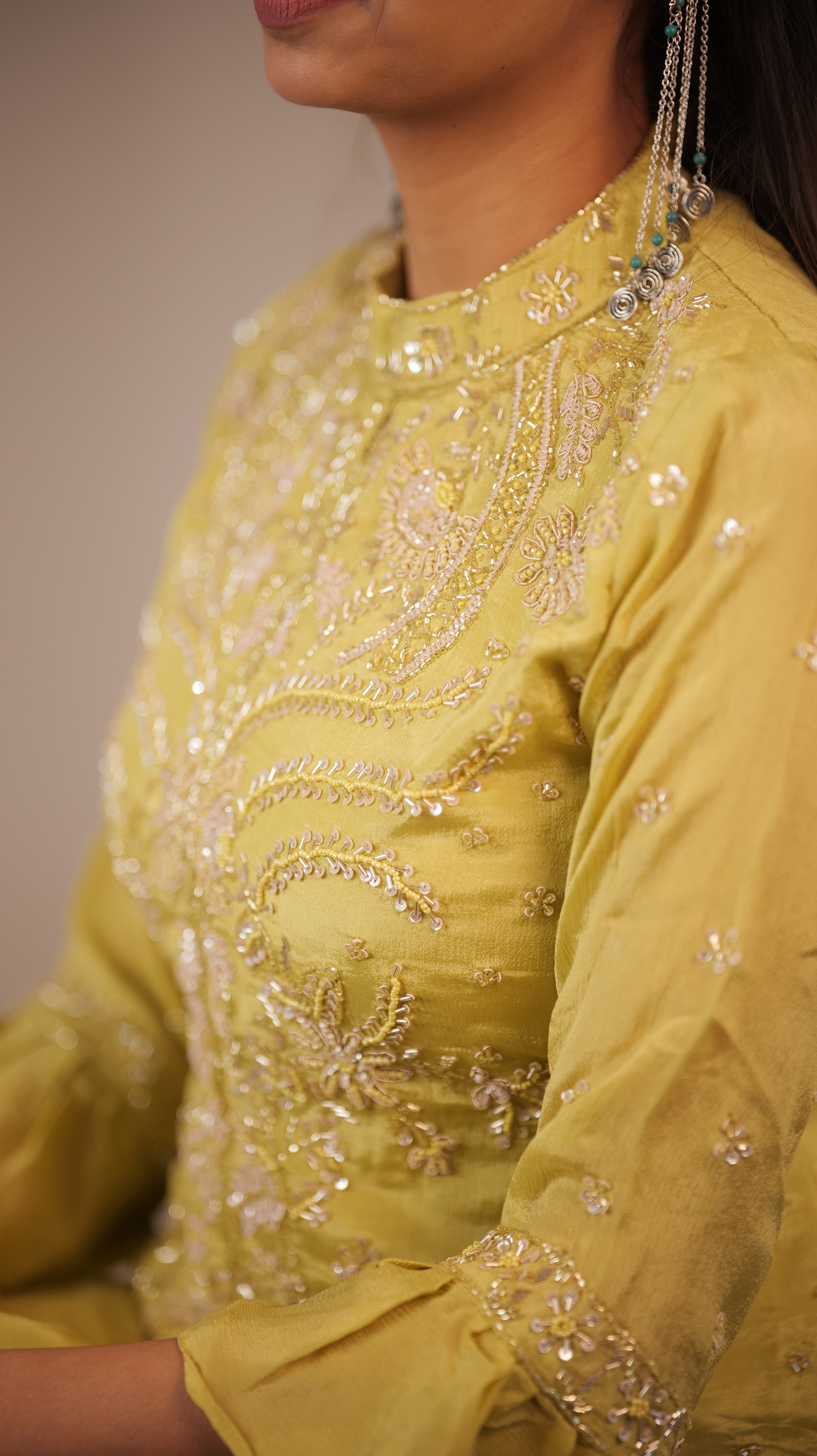 Designer draped skirt