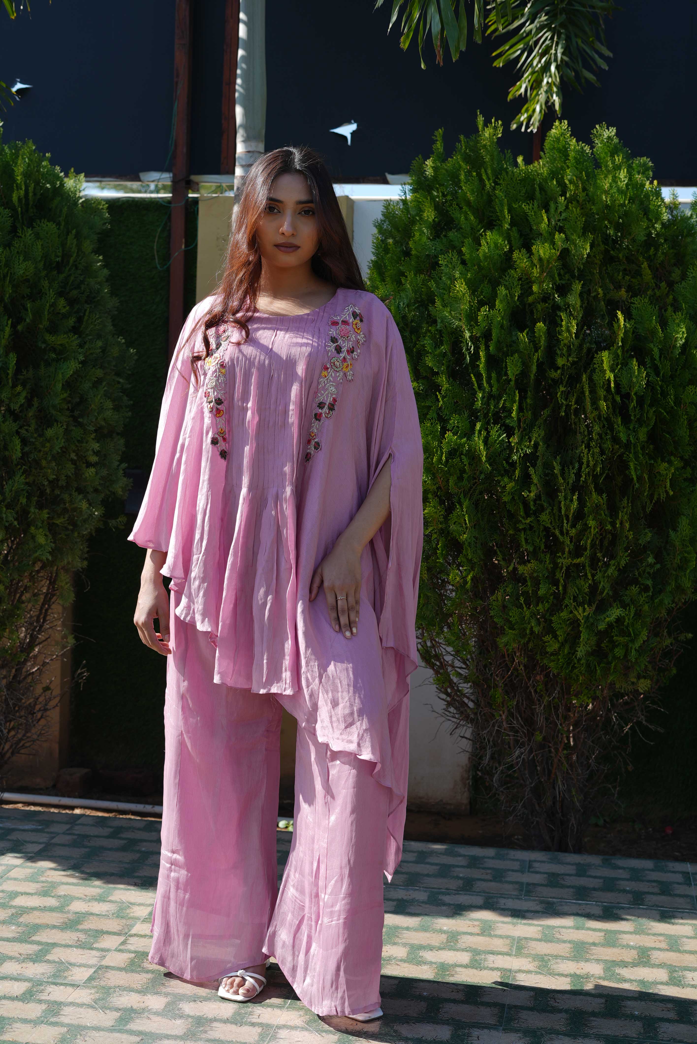 Blush Bloom Flared Kurta Set